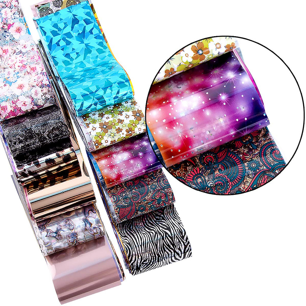 300 Sheets Nail Foils Nail Art Transfer Foil Stickers Laser Flower