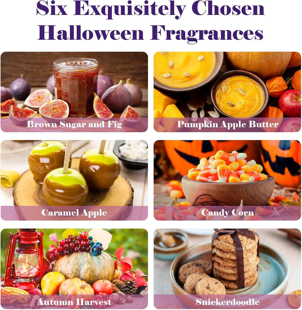 Halloween Fragrance Oil Set, 6x10ml Fall Essential Oils for Diffuser, Candle Soap Making Scents- Brown Sugar and Fig