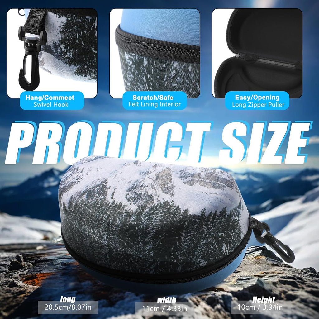 2 Pcs Ski Snow Goggle Case Large Goggle Cases Hard Shell Swim Sunglasses Hard Boxes Large Protective Hardcover