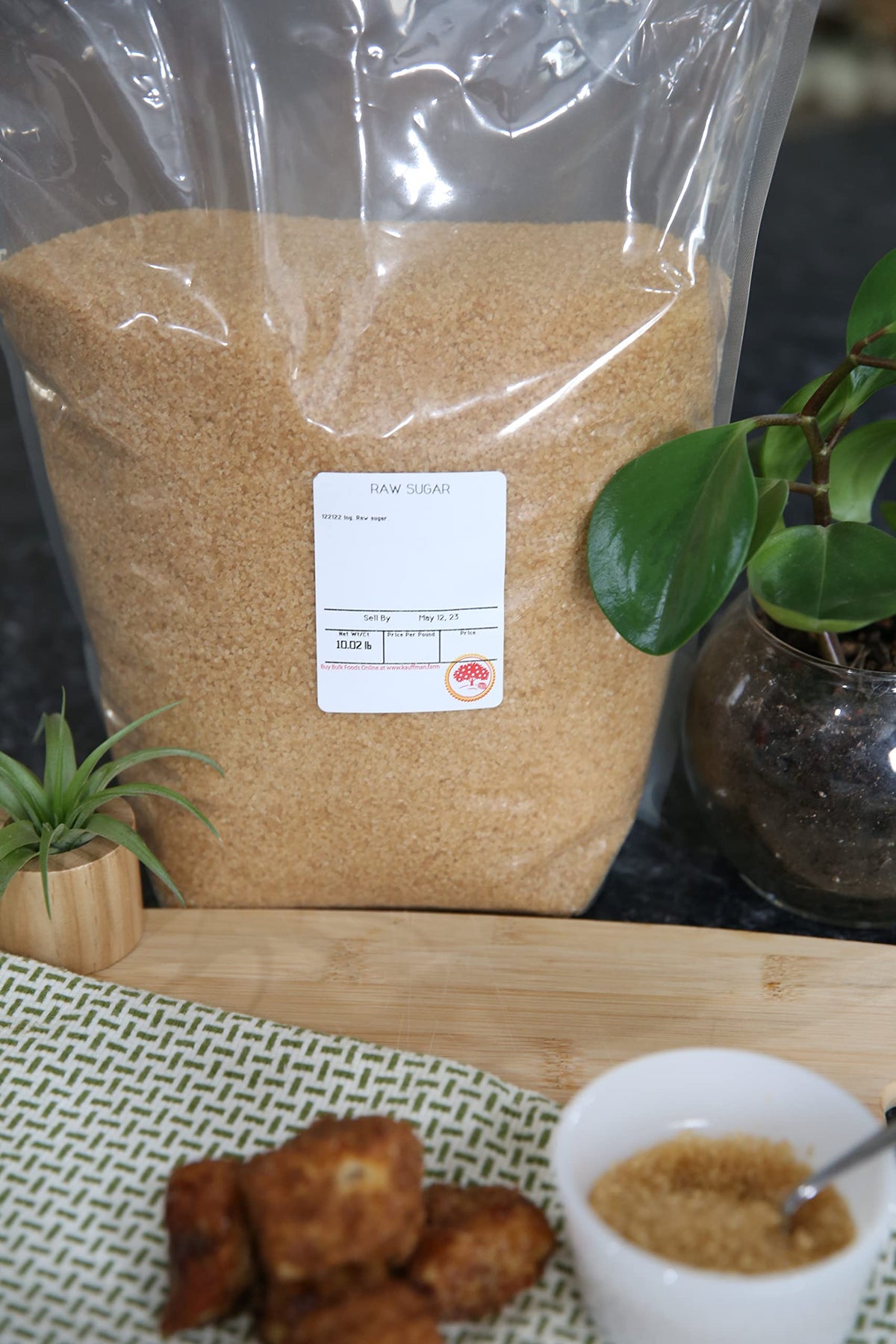 Raw Cane Sugar, Bulk 10 Pound Bag