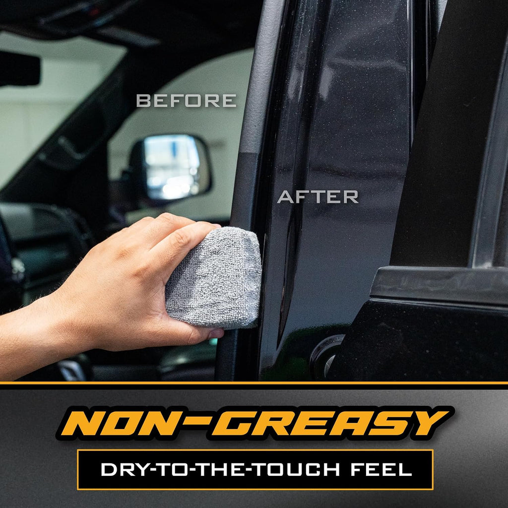 Black Trim Restorer Gel Kit for Exterior Plastic & Rubber | Controlled gel restores a deep black finish to faded