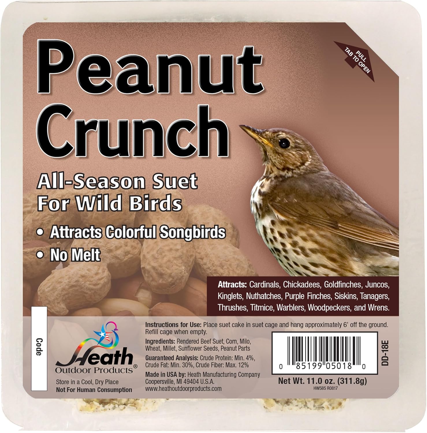 DD18-10, Peanut Crunch Suet Cake - 10 Pack