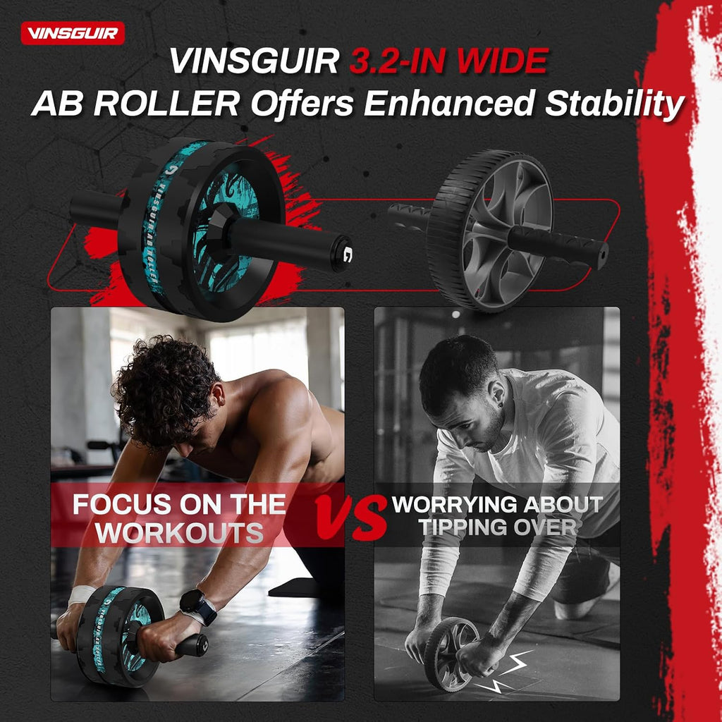 Ab Roller Wheel, Abs & Core Workout Equipment for Home Gym with Knee Pad Accessories, Abdominal Wheel for Full-body