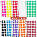 1/2 Inch Circle Sticker Labels, 4800 Sticker Dots, Adhesive and Writable Dots. Color Coding Labels and Adhesive Dots