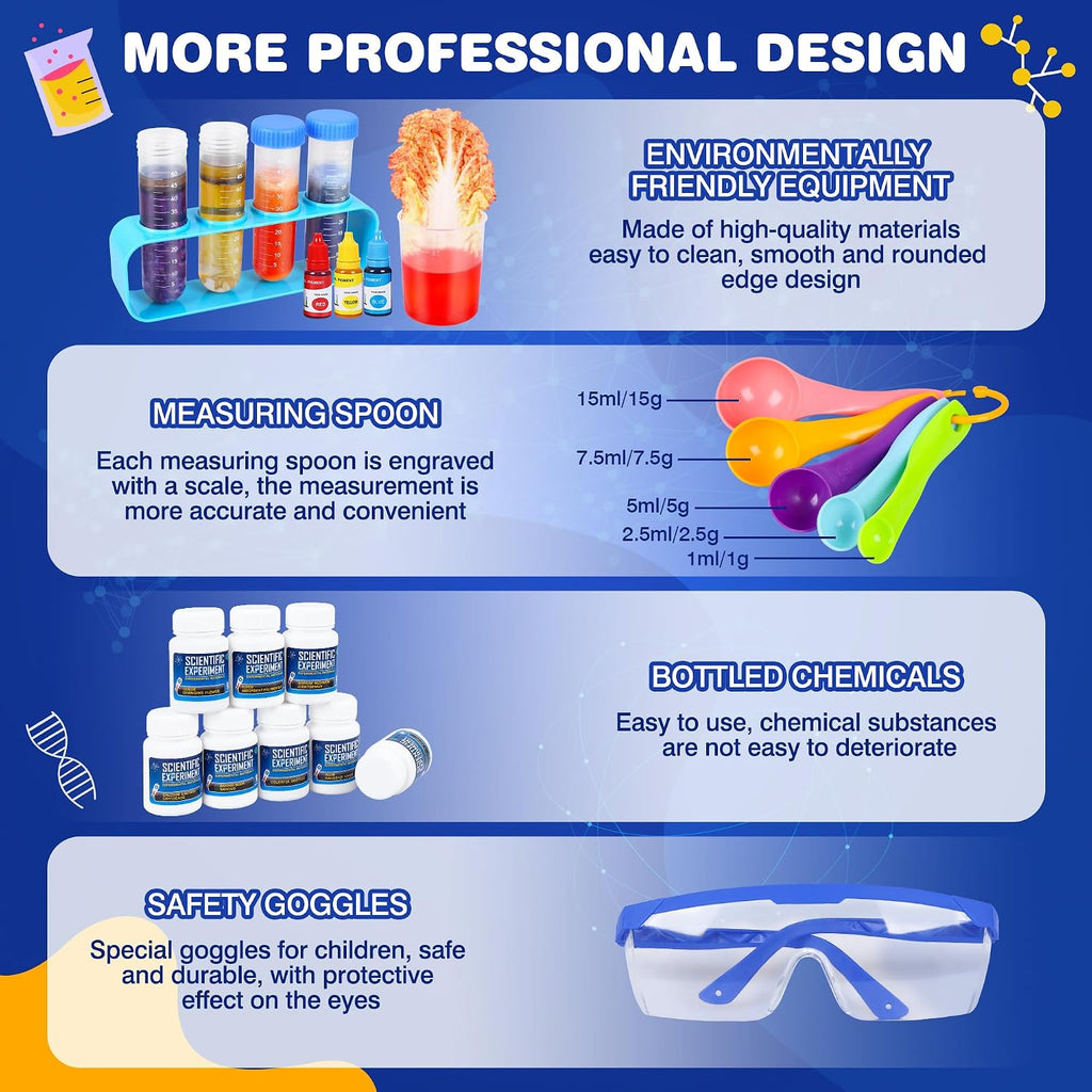 Science Kit for Kids,80 Science Lab Experiments,Scientist Role Play | STEM Educational Learning Scientific