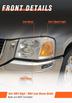 for 2002-2009 GMC Envoy Headlights Assembly Chrome Pair