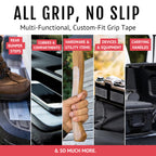 2"x10' 2Pk Grip Tape, Non-Abrasive, Waterproof, Black/Clear
