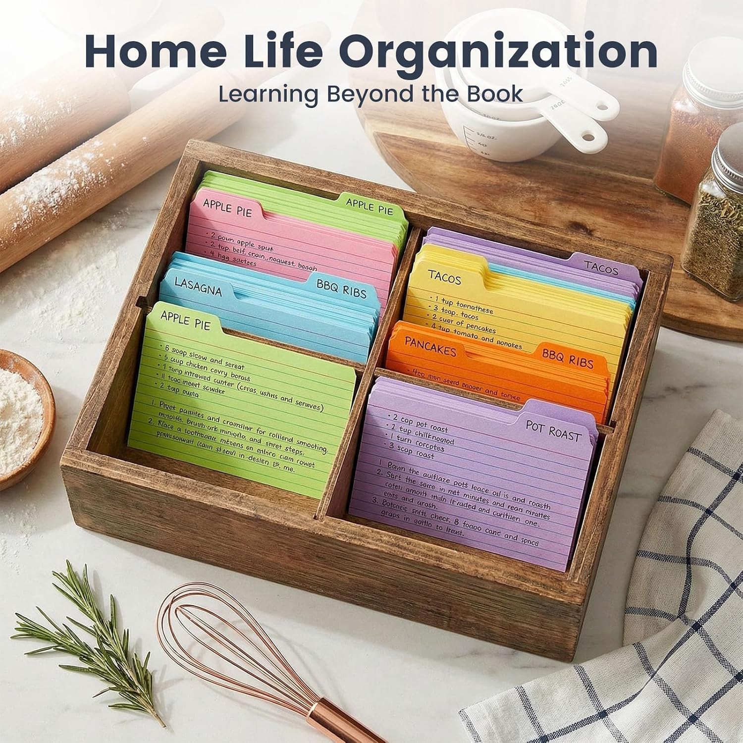 252PCS Index Cards 3x5, Colored Flash Card Dividers with Tabs | 150gsm Paper, 6 Colors, Notecards Memo Scratch Pad