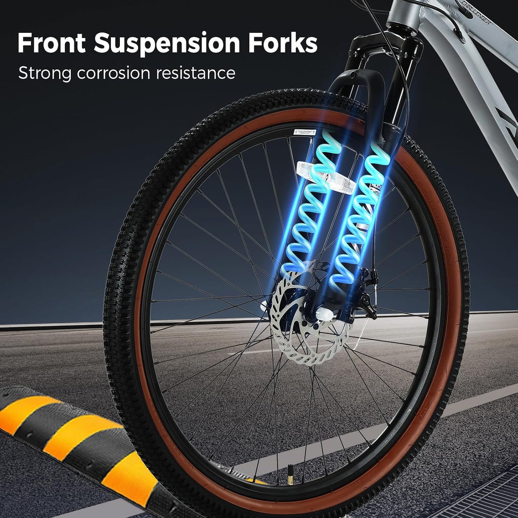 Mountain Bike, 24/26/27.5 Inch Outdoor Cycling Bike, 8/21 Speed Lightweight Aluminum Frame | Dual Disc Brakes