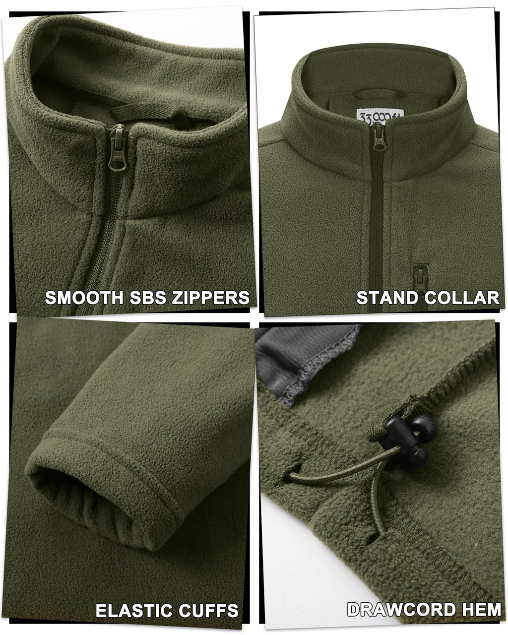 Men's Full Zip Fleece Jacket Lightweight Warm Soft Polar Jackets
