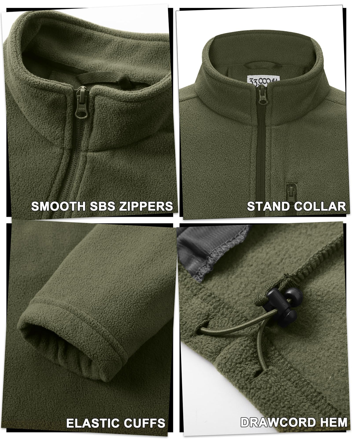 Men's Full Zip Fleece Jacket Lightweight Warm Soft Polar Jackets