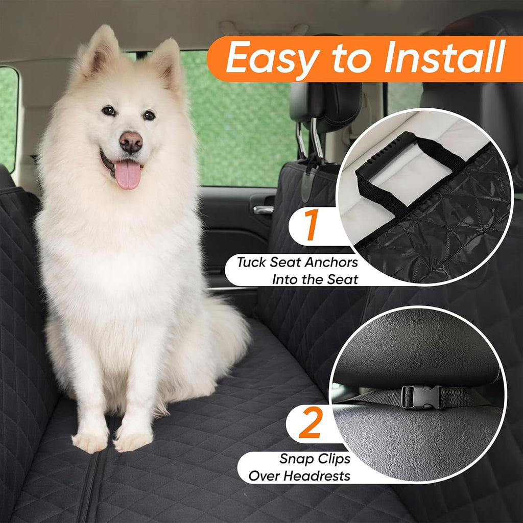Dog Ramp for Car & Back Seat Cover Bundle
