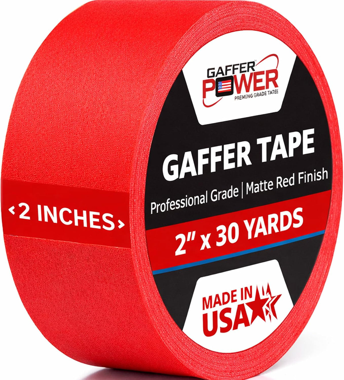 Red Gaffer Tape 2 Inch x 30 Yards, Pro Grade, Made in USA