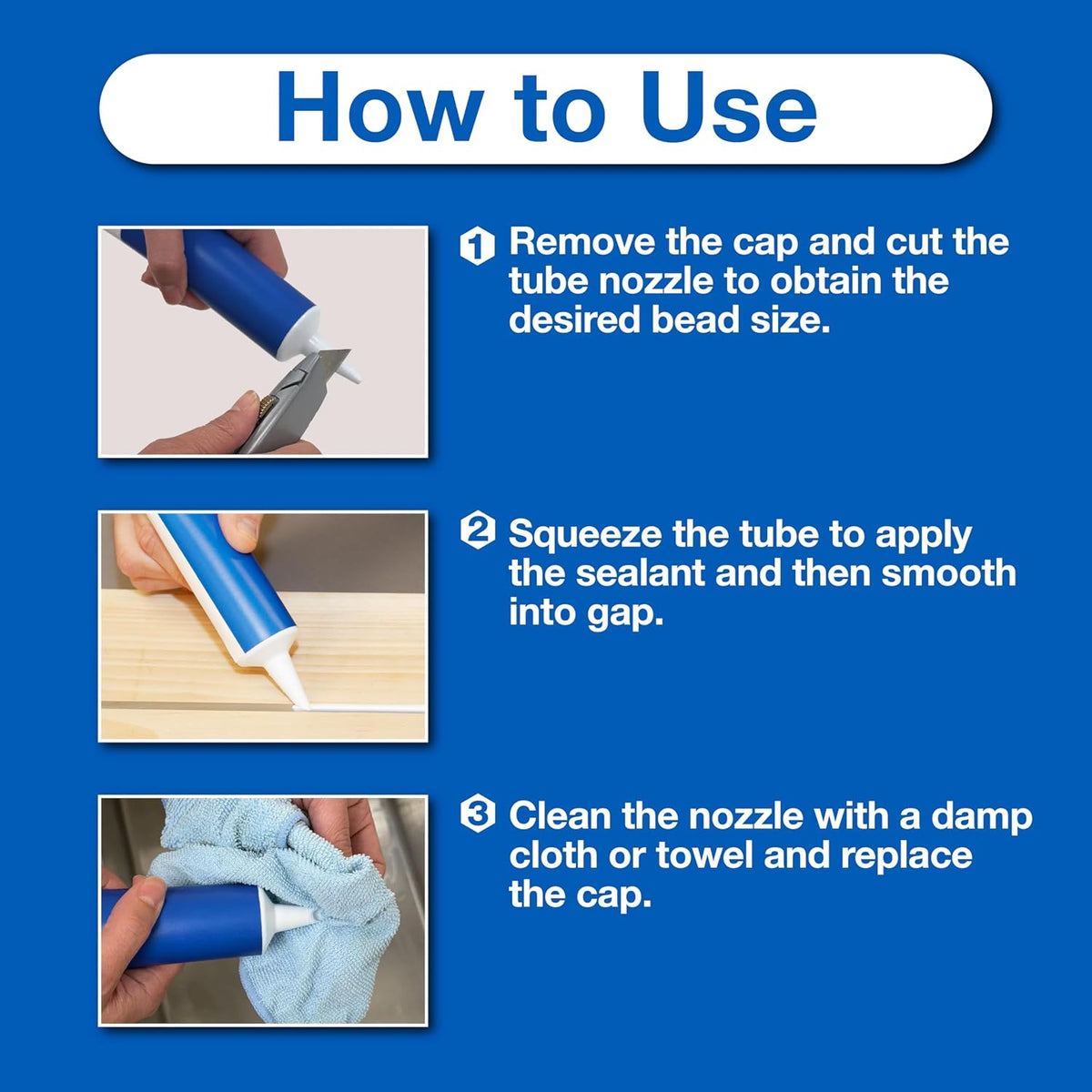 Advanced Silicone Caulk for Kitchen & Bathroom, Clear, 2.8 fl oz Tube, 1 Pack - 100% Waterproof Silicone Sealant, 5X
