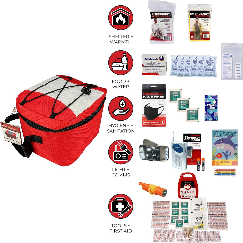 Survival Pal for Children 72-Hour Emergency Kit - Food, Water, Supplies | Am/Fm Radio, Food & Water, Squeeze