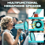 20W Megaphone Bullhorn, Built in Siren & 240s Recording, 5.4"×8.6" Portable Megaphone with Volume Control Cover Up to