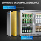 3-Glass Door Back Bar Cooler, 11.48 Cu.Ft Under Counter/Freestanding