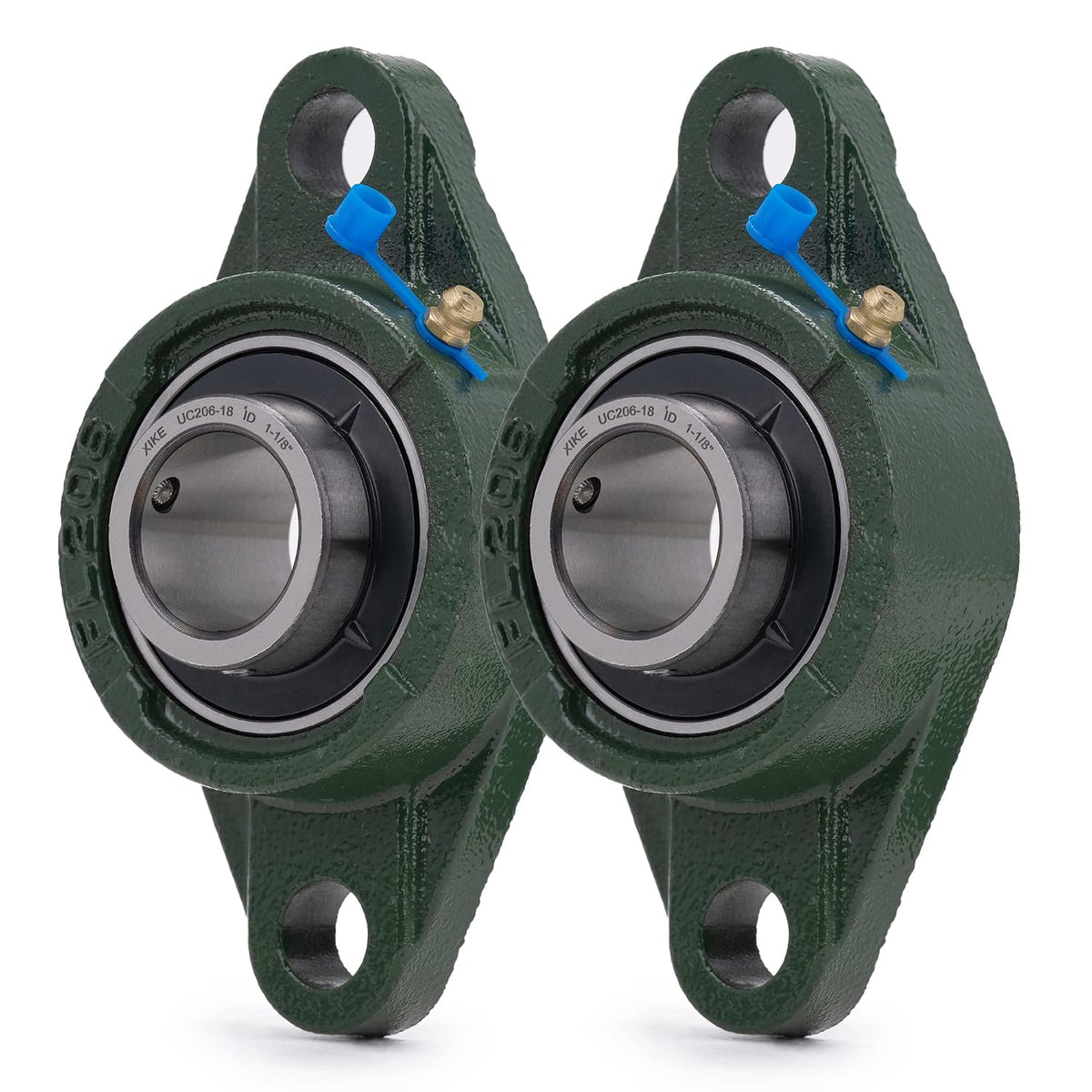 XIKE 2 Pcs UCFL206-18 Bore 1-1/8" Pillow Block Flange Mounted Ball Bearings.