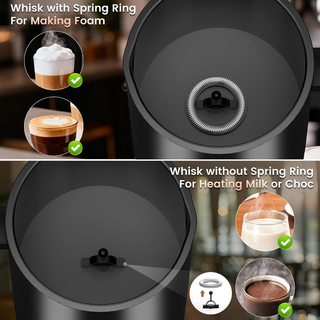 4-in-1 Electric Milk Frother & Steamer – Automatic Frother Machine, Barista-Style Hot & Cold Foam for Lattes