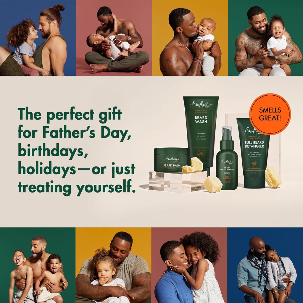 SheaMoisture Beard Kit (Wash, Oil, Detangler & Balm), Gifts for Men | Beard Care Kit for Men with Beard Wash