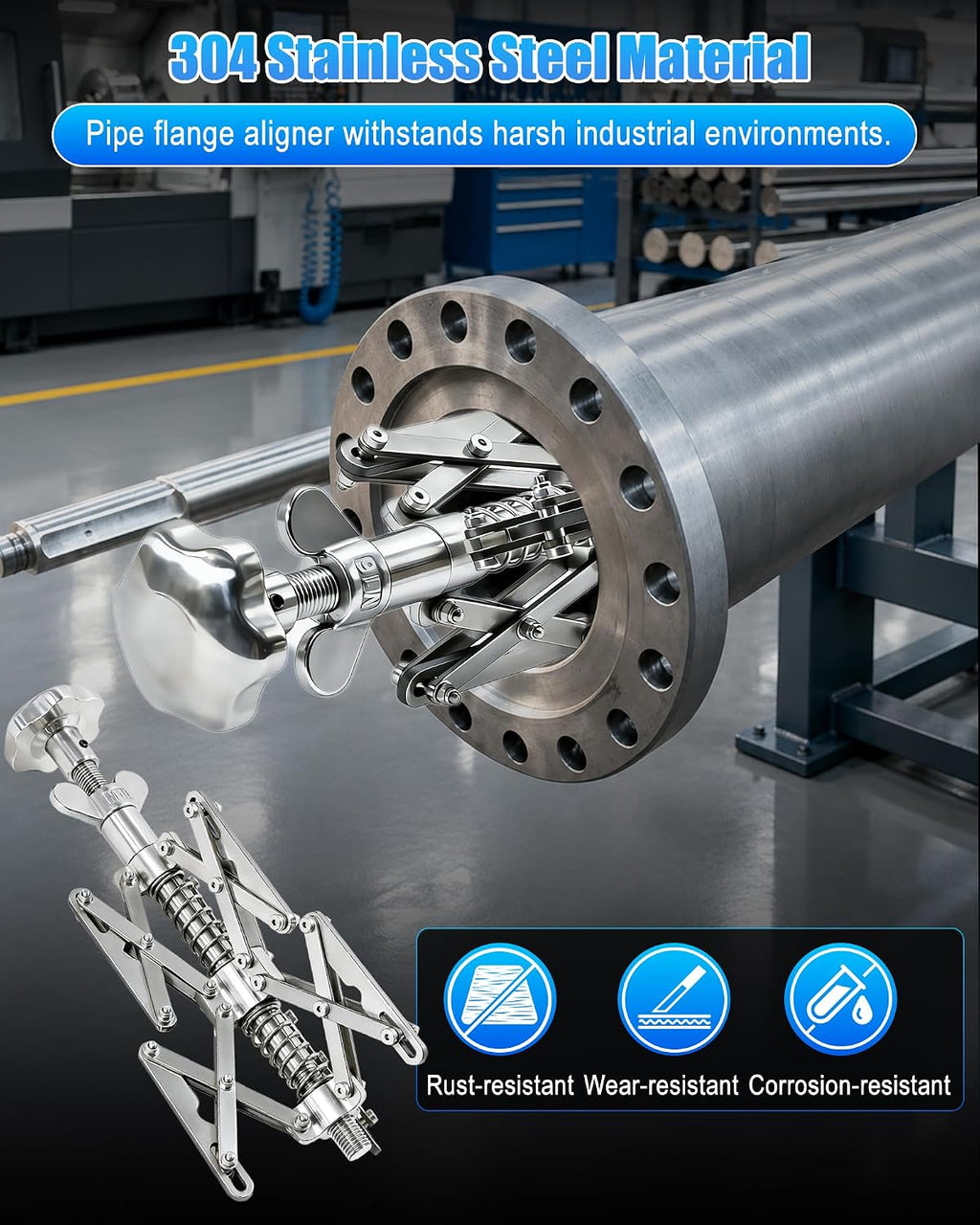 Pipe Flange Aligner, Adjustable and Telescopic Pipe Flange Alignment Tool