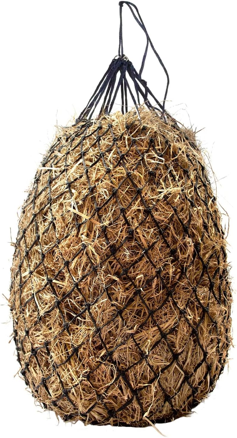 Bloomoak Slow Feed Hay Net for Horses, 40" Hay Bag with 1 inch Hole for Horse and Goat, Heavy Duty PE,Easy Fill with