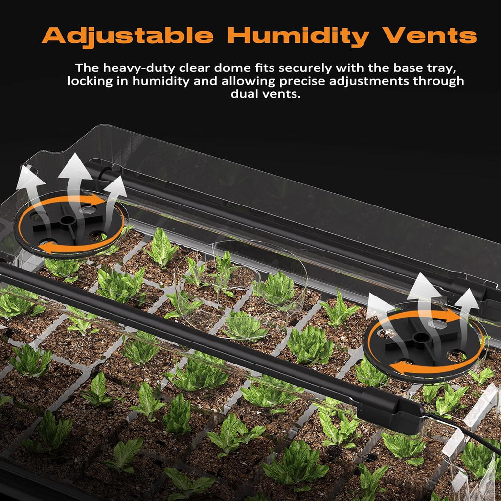80-Cell Self-Watering Seed Starter Tray with Grow Light, Seed Starter Kit with 4.07” Humidity Dome, Indoor Seedling