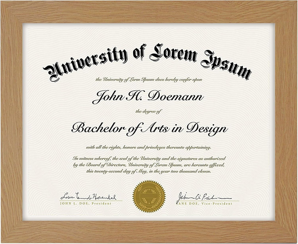 8.5x11 Diploma Frame with Shatter-Resistant Glass - Document Frames with Engineered Wood - Legacy Collection