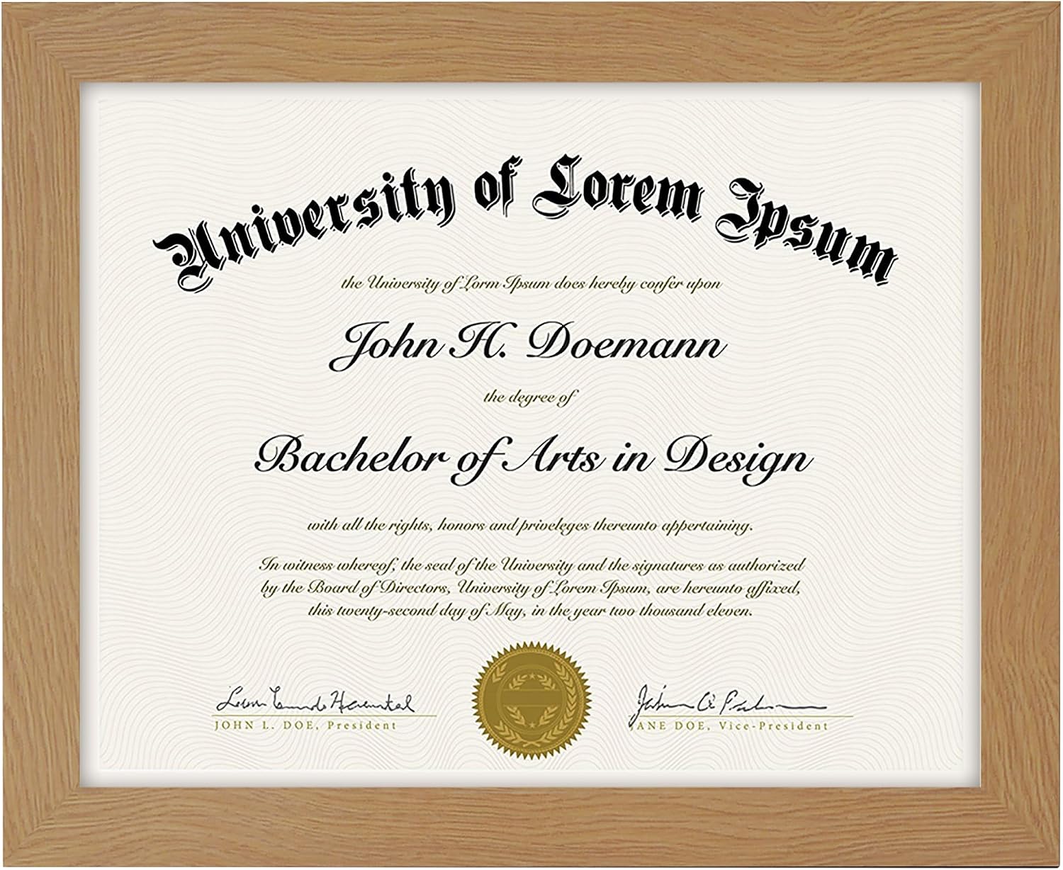 8.5x11 Diploma Frame with Shatter-Resistant Glass - Document Frames with Engineered Wood - Legacy Collection