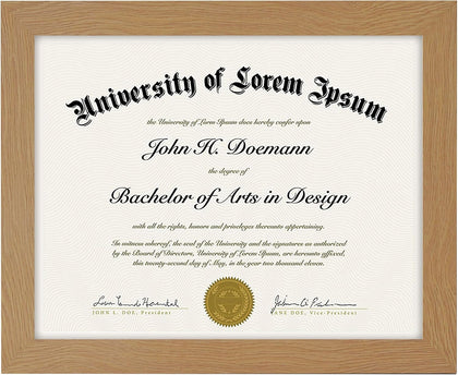 8.5x11 Diploma Frame with Shatter-Resistant Glass - Document Frames with Engineered Wood - Legacy Collection