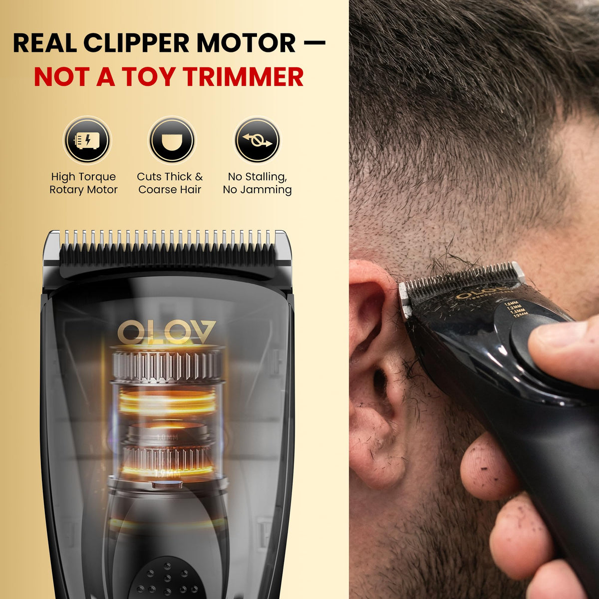 Hair Clippers for Men, Cordless Hair Clipper Kit, Adjustable 4 Length Setting, 2-Speed Settings, Replaceable Ceramic
