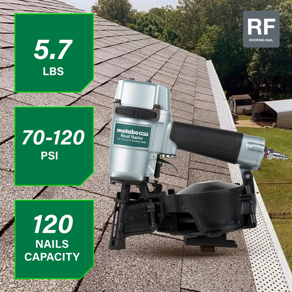 Metabo HPT Pneumatic Roofing Nailer, 16 Degree Asphalt Shingles, NV45AB2