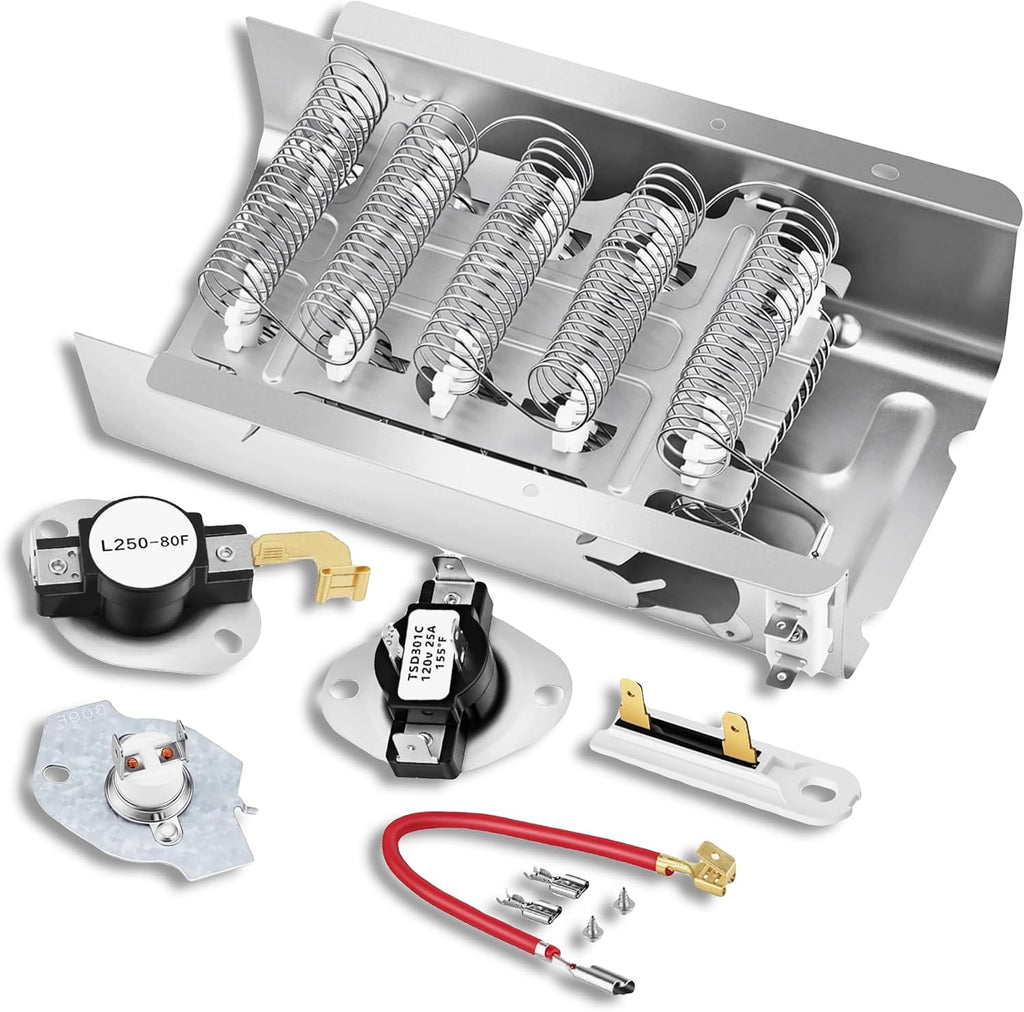 Dryer Heating Element Kit Replacement for Maytag MED5570TQ0 MED5591TQ0 MED5600TQ0 MED5600TQ1 MED5620TQ0 MED5620TQ1 MED5621TQ0 MED5630TQ0 MED5630TQ1 MED5640TQ0 models