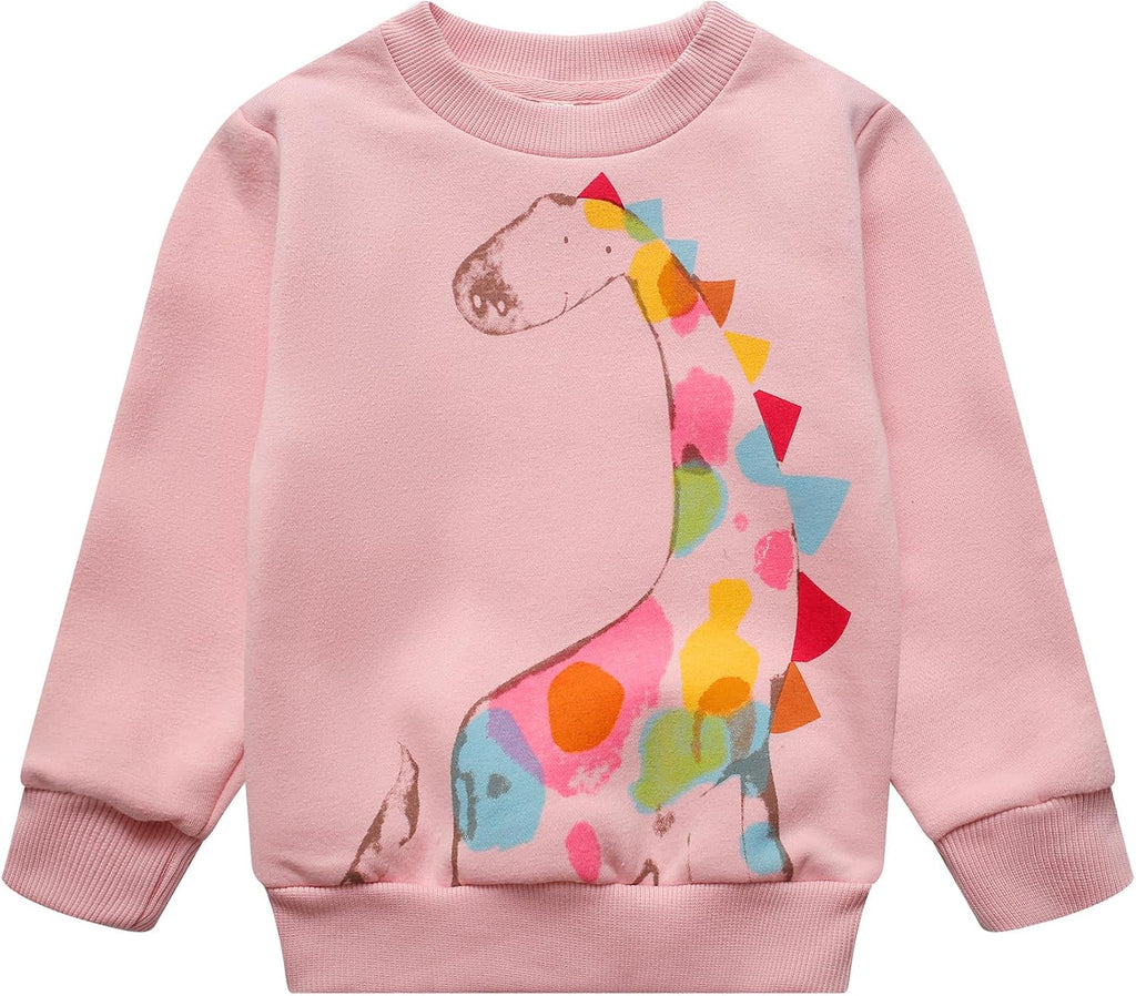 Toddler Baby Girls Sweatshirts Casual Pullover Crewneck Winter Long Sleeve Tops Shirts Clothes 3T-8T