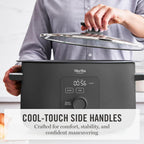 8 Quart Slow Cooker, Ceramic Nonstick Crock, Caviar Gray | 6 Modes, Delay Timer, Keep Warm, Dishwasher Safe Bowl &