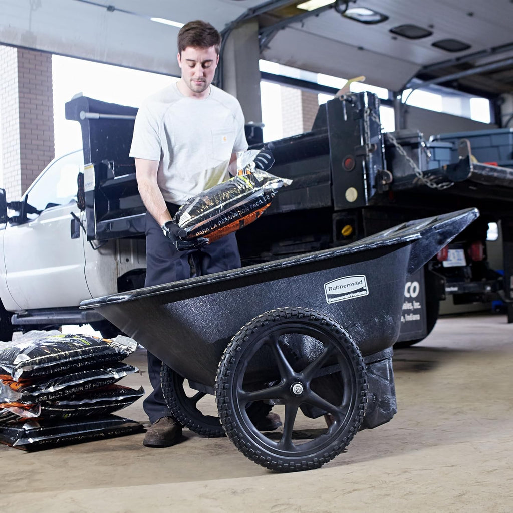 8.75 Cubic Foot, All-Weather, Big-Wheel Cart/Yard Cart/Lawn Cart/Wheelbarrow, Yardwork/Landscaping/DIY Projects
