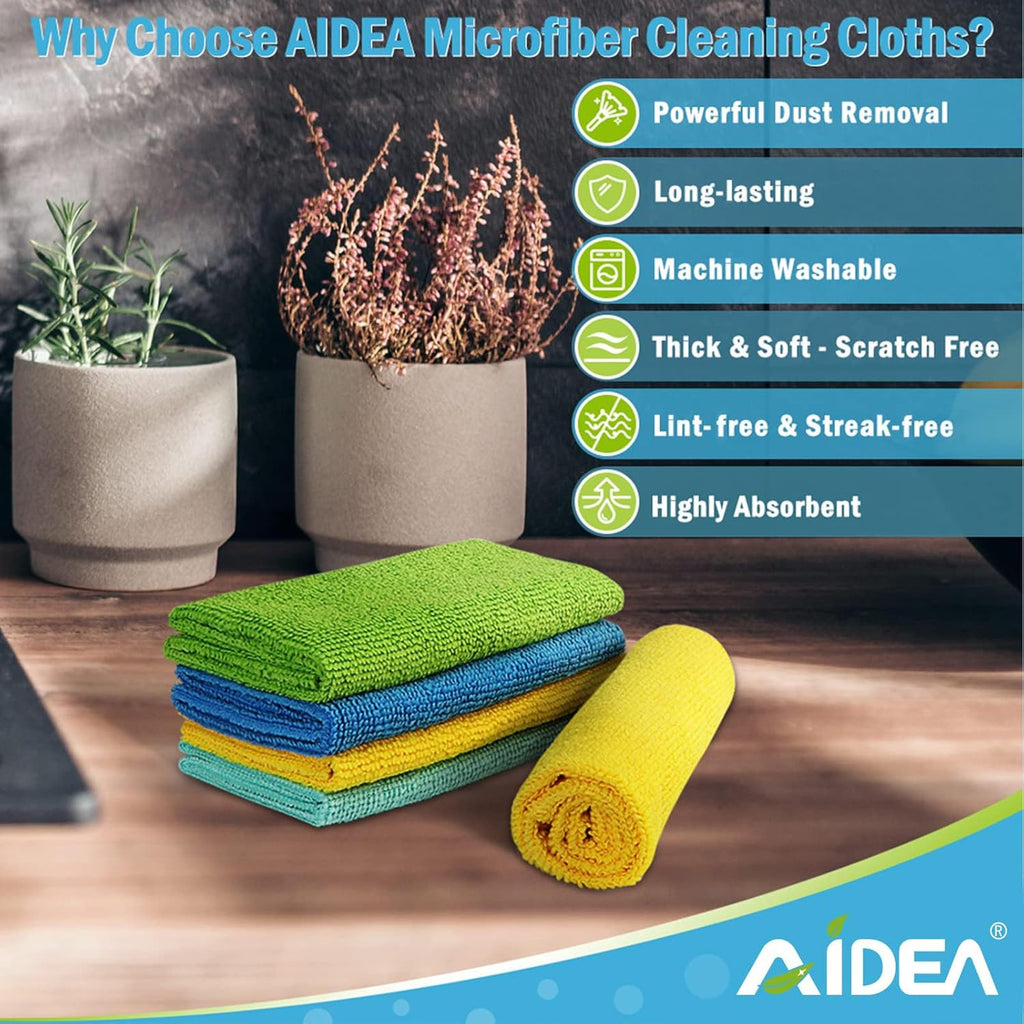 Microfiber Cleaning Cloth, 20PK, Soft Absorbent Rags, Microfiber Towels for Cars, Kitchen Towels, Dusting Cloth for