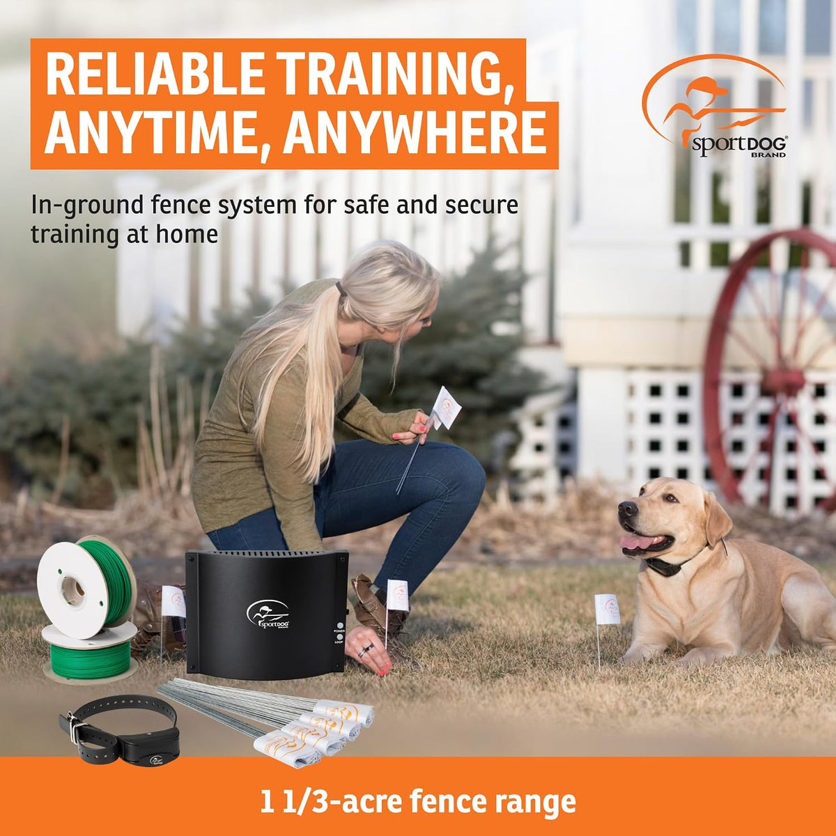 Rechargeable In-Ground Fence System, Up to 1 1/3 Acres