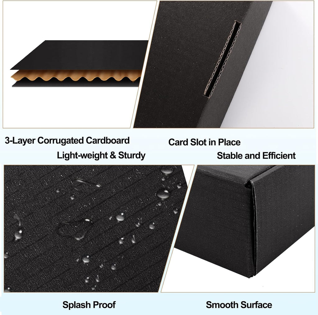 Shipping Boxes,20 Pack Black Corrugated Cardboard Boxes,Recyclable Small Mailer Boxes for Packaging Small Business