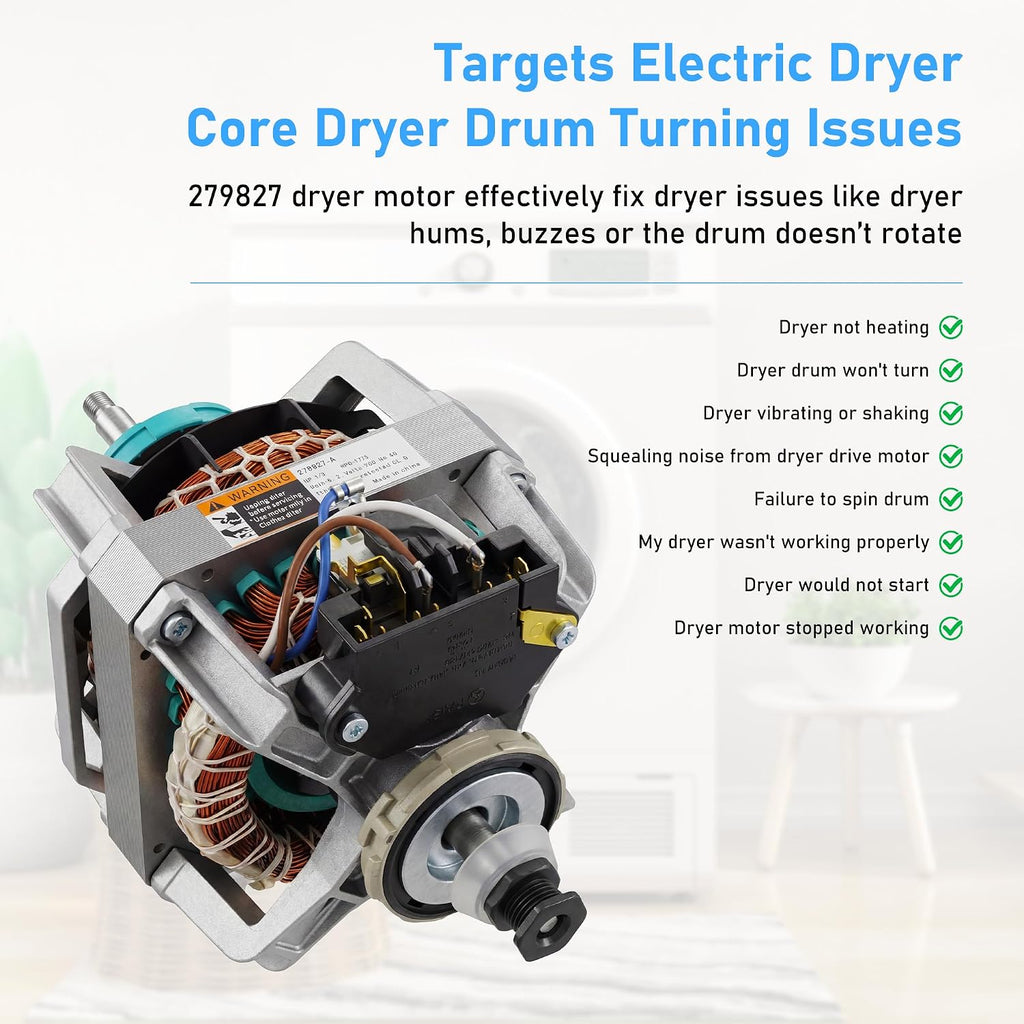 Upgraded 279827 S58TVNBG-7091 Dryer Drive Motor fit for Whirlpool Maytag