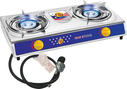 2 Burner Propane Stove, [20000 BTU] Portable Camping Gas Cooktop with Auto Ignition, Stainless Steel Outdoor Cooker