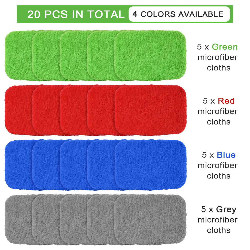 20 Pack Microfiber Windshield Pads for Car Window, 4 Colors