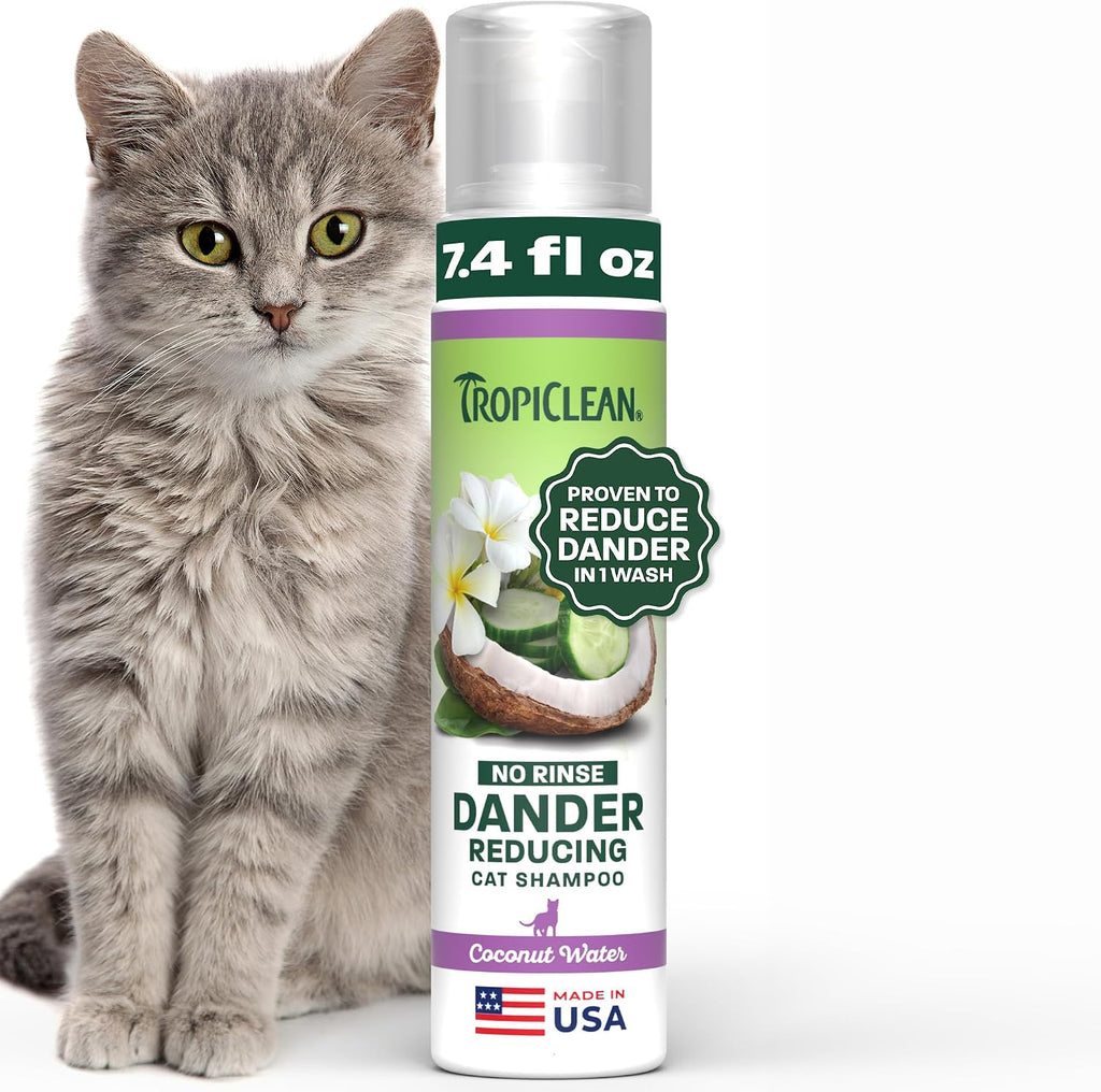 No Rinse Waterless Cat Shampoo, Dander Reducing, 7.4oz