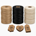 Natural Jute Twine String, 3 Rolls 984 Ft 2mm with 90 Gift Tags Set