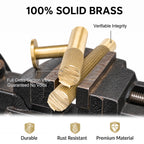 5-Pack Solid Brass Cabinet Knobs, Single Hole T Bar Handles