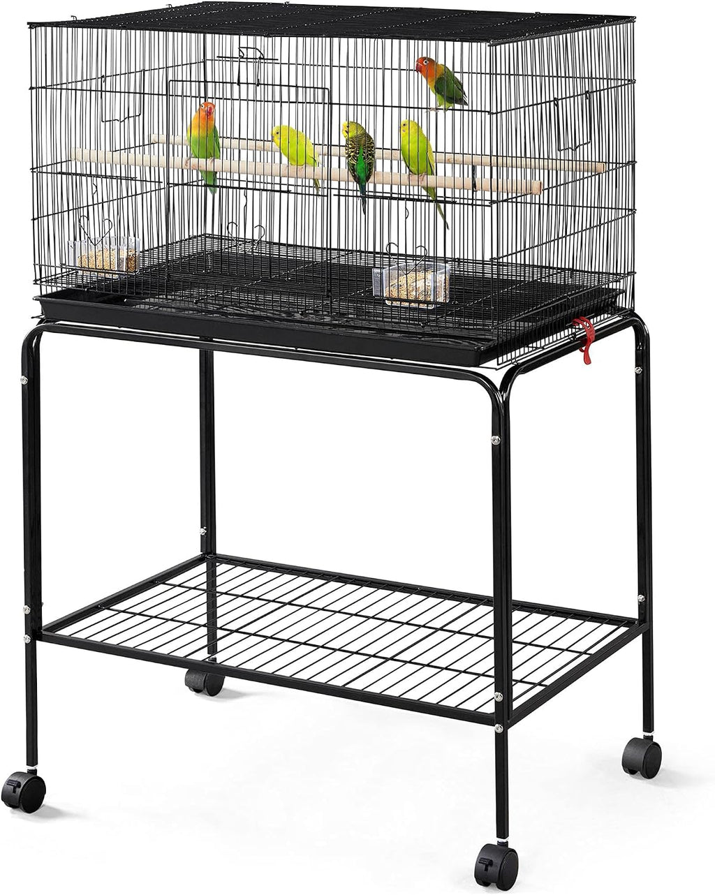 47-inch Rolling Breeding Flight Bird Cages for Parakeets Budgies Finches Cockatiels Conures Lovebirds Canaries