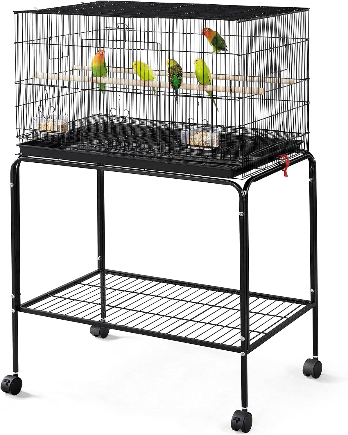 47-inch Rolling Breeding Flight Bird Cages for Parakeets Budgies Finches Cockatiels Conures Lovebirds Canaries