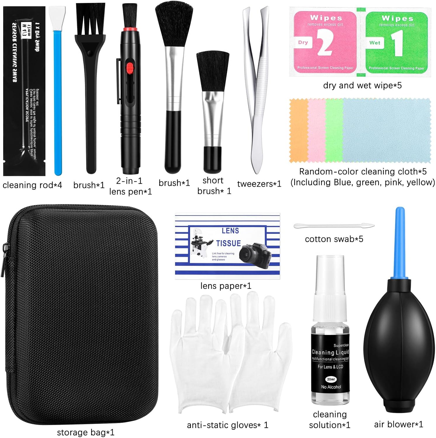 Camera Cleaning kit - Professional Camera Lens Cleaning Kit,Complete DSLR & Mirrorless Camera Sensor Cleaning Set Kit