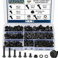 208PCS M6x1.0 Metric Flange Bolt Assortment Kit, 10.9 Black Zinc