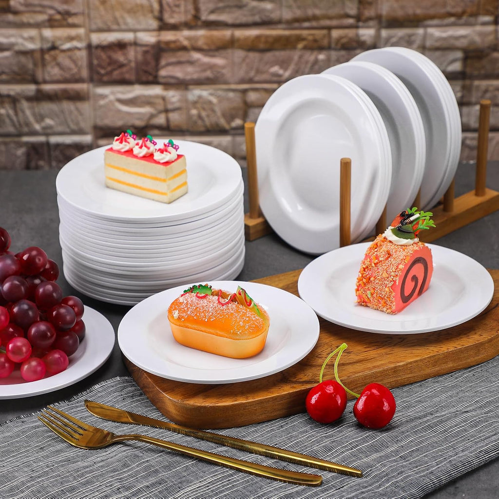 36 Pieces Melamine Appetizer Plates White Dessert Plates, 5.91 Inch